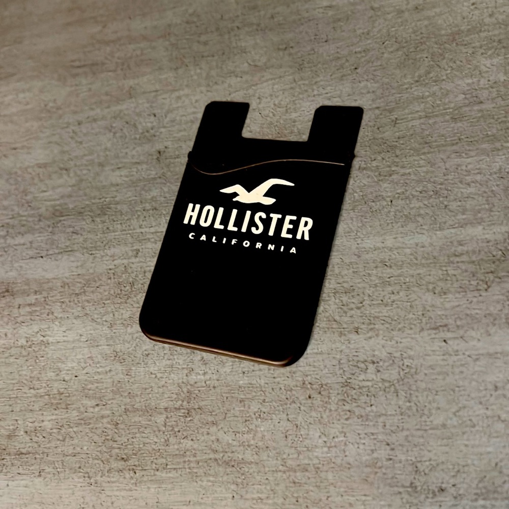 Black and white Hollistor card holder for your phone